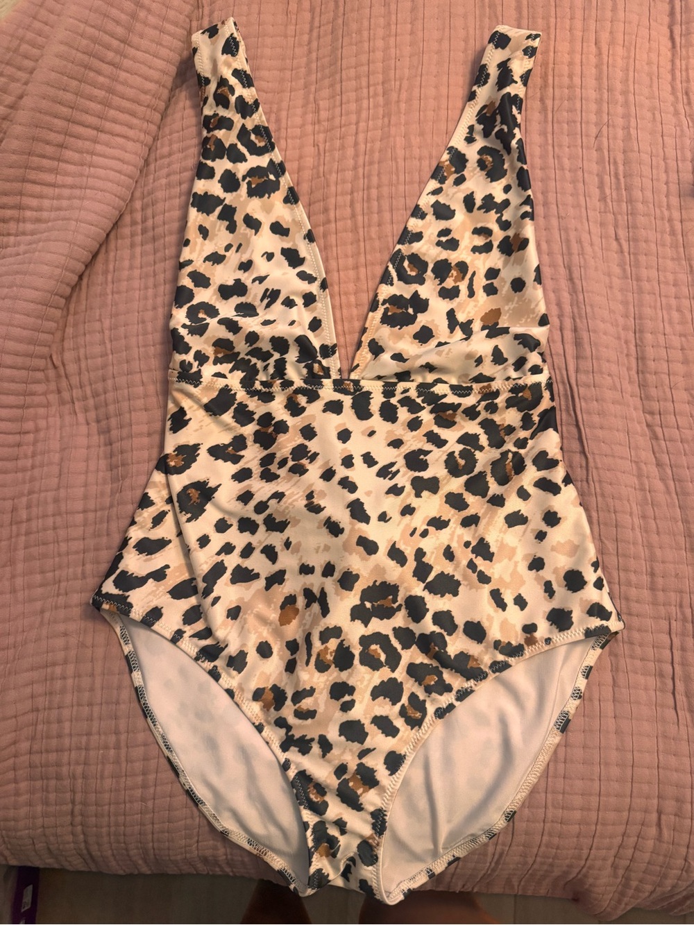 Aerie Leopard Print One-Piece Swimsuit - Beige